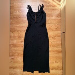 Solemio Sleek Black Strappy Backless Dress Size S